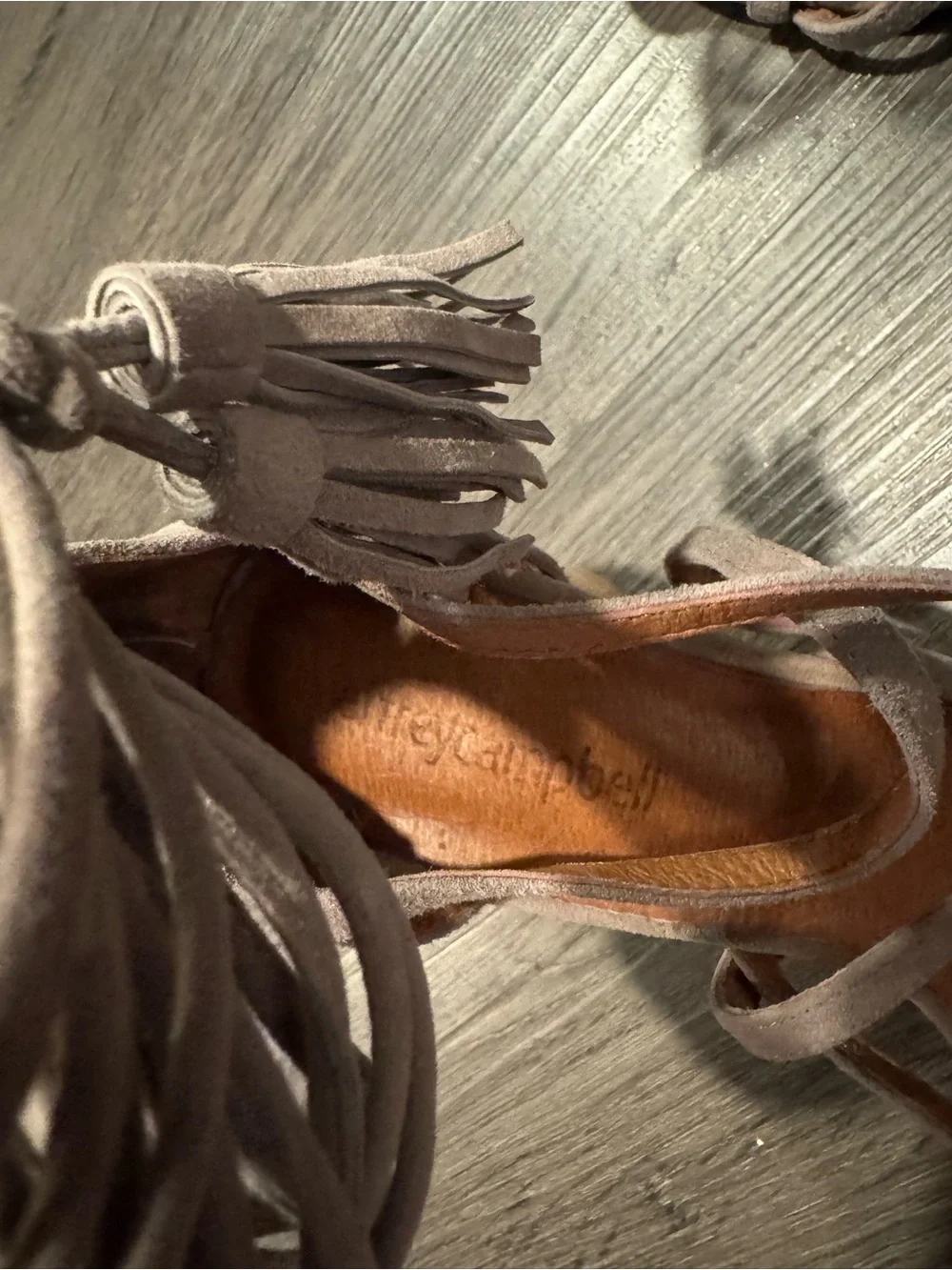 Jeffrey Campbell Taupe Suede Lace-Up Platform Sandals